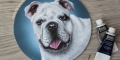 8" acrylic on round canvas board