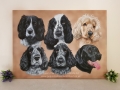 '6 dog acrylic painting'