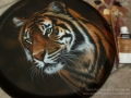 'Sumatra's Rarity' SOLD | Acrylic with airbrushed background on a 12" round bevelled canvas
